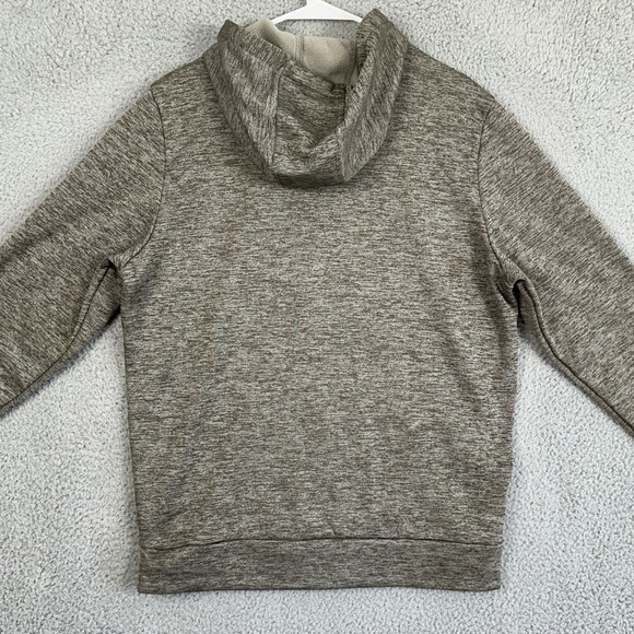 Under Armour Sweatshirt Hoodie Mens Medium Tan Gray Drawstring Loose Pocket Logo
